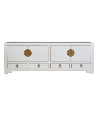 Fine Asianliving Mueble TV Chino Blanco Nieve - Orientique Colección An130xP40xAl45cm