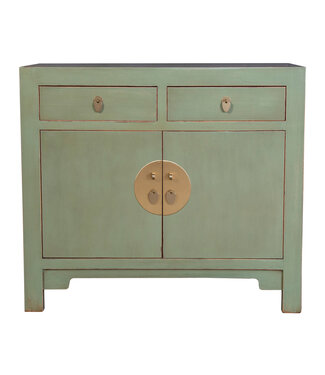 Fine Asianliving Chinese Cabinet Ash Green - Orientique Collection W90xD40xH80cm