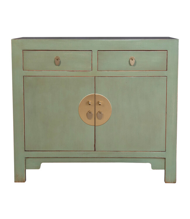 Armoire Chinoise Verte Cendré - Orientique Collection L90xP40xH80cm