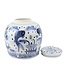 Chinese Ginger Jar Porcelain Blue White Koi Fish Hand-Painted D23xH23cm