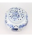 Pot à Gingembre Chinois Porcelaine Bleu Blanc Poissons Koi Peint à la Main D23xH23cm