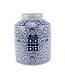 Chinese Gemberpot Porselein Blauw Wit Dubbel Geluk Handgeschilderd D23xH30cm