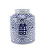 Fine Asianliving Chinese Gemberpot Porselein Blauw Wit Dubbele Blijdschap Handgeschilderd D23xH30cm