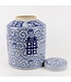 Chinese Ginger Jar Porcelain Blue White Double Happiness Hand-Painted D23xH30cm