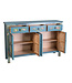 Buffet Chinois Bleu Peint à la Main L140xP34xH90cm