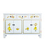 Fine Asianliving Buffet Chinois Blanc Peint à la Main L140xP34xH90cm