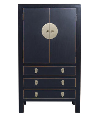 Fine Asianliving Chinese Cabinet Onyx Black W63xD38xH110cm