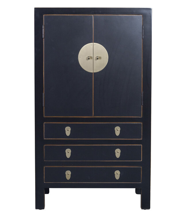 Armoire Chinoise Onyx Noir L63xP38xH110cm