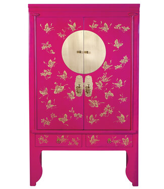 Fine Asianliving Armario de Bodas Chino Fuchsia Royale Pintado a Mano  - Orientique Colección An100xP55xAl175cm