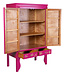 Armoire de Mariage Chinoise Fuchsia Royale Peint à la Main  - Orientique Collection L100xP55xH175cm