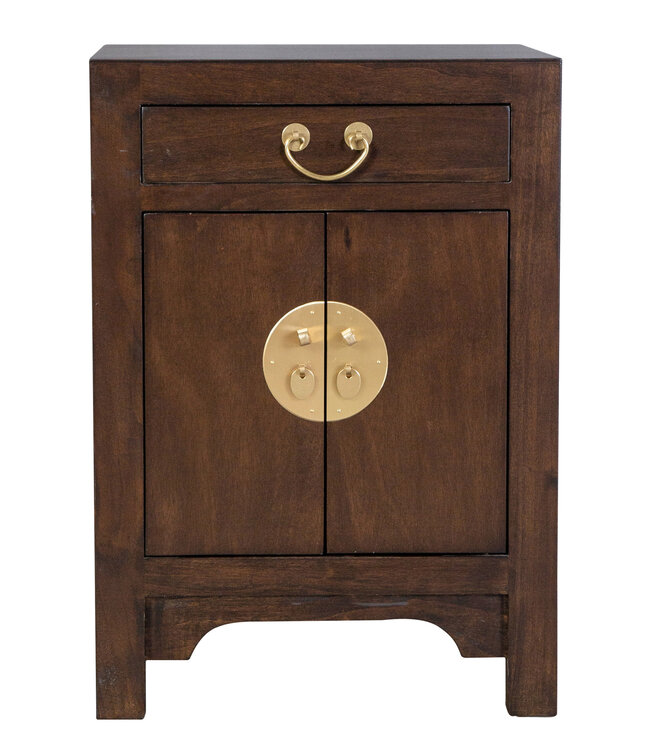 Table de Chevet Chinoise Earthy Marron - Orientique Collection L42xP35xH60cm