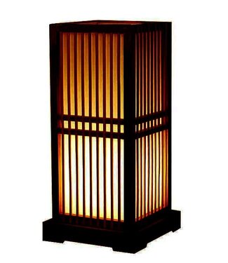 Japanische Lampe Holz und Shoji Reispapier Natur Groß - Miyazaki B22xT -  Fine Asianliving