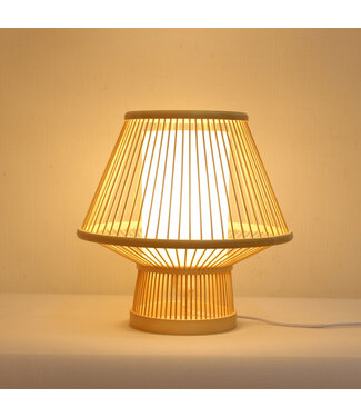 Fine Asianliving Lampe de Table en Bambou Fait Main - Layla D30xH30cm
