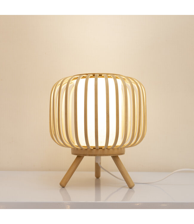 Bamboo Table Lamp Natural Handmade - Celinda D24.5xH27cm