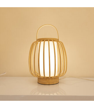 Fine Asianliving Lampe de Table en Bambou Naturel Fait Main - Cecile D23xH37cm