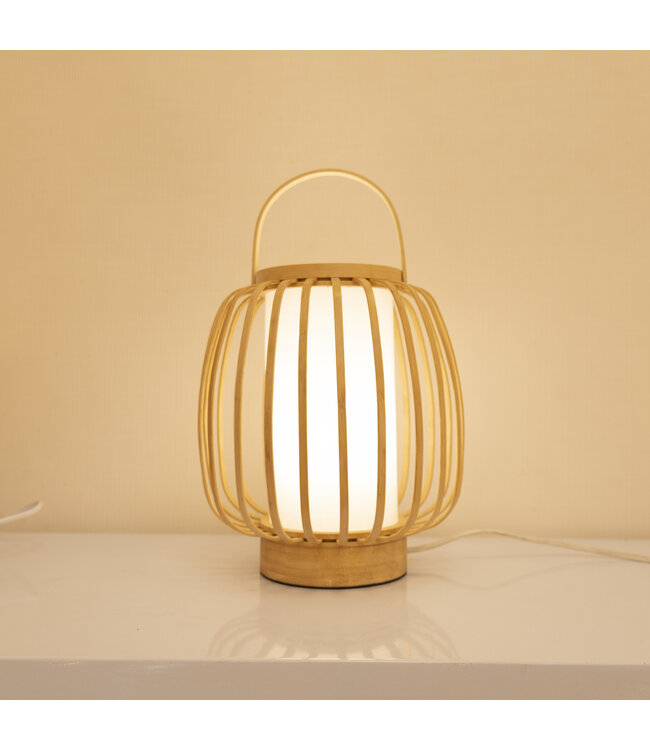 Lampe de Table en Bambou Naturel Fait Main - Cecile D23xH37cm