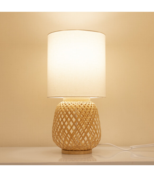 Bamboo Webbing Table Lamp Natural Handmade - Renate D20xH41cm