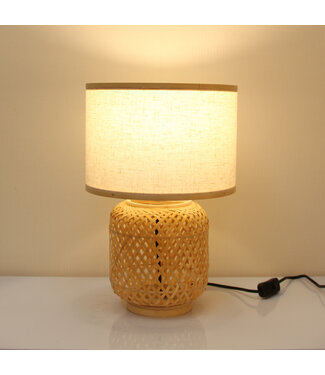 Fine Asianliving Bamboo Webbing Table Lamp Natural Handmade - Sadie D26xH39cm