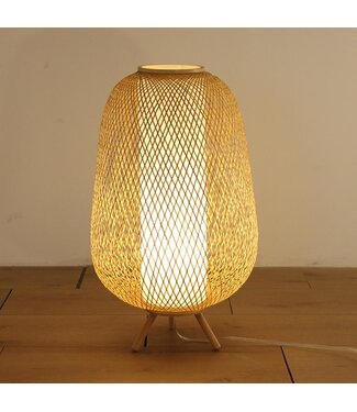 Fine Asianliving Bamboo Webbing Lamp Natural Handmade - Isolde D38xH60cm