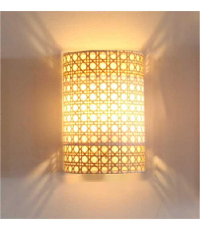 Lámpara de Pared de Bambú Natural - Denise An20xP12.5xAl30cm