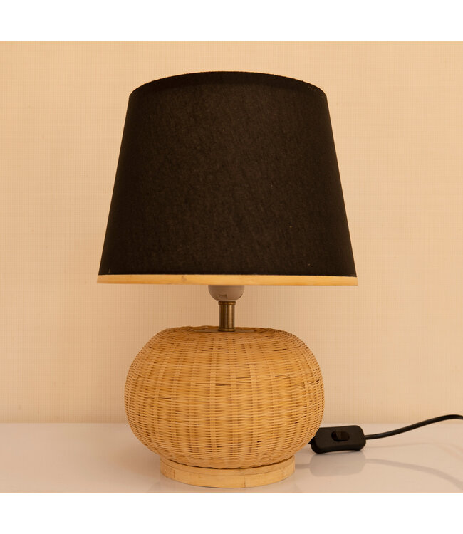 Lampe de Table en Bambou Naturel Fait Main - Archer D26xH37cm