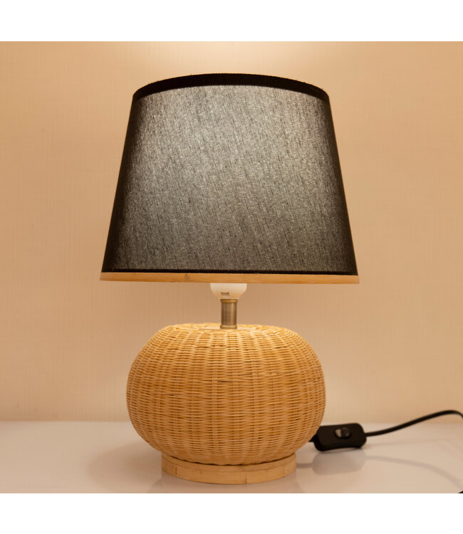 Bamboo Webbing Table Lamp Natural Handmade - Archer D26xH37cm