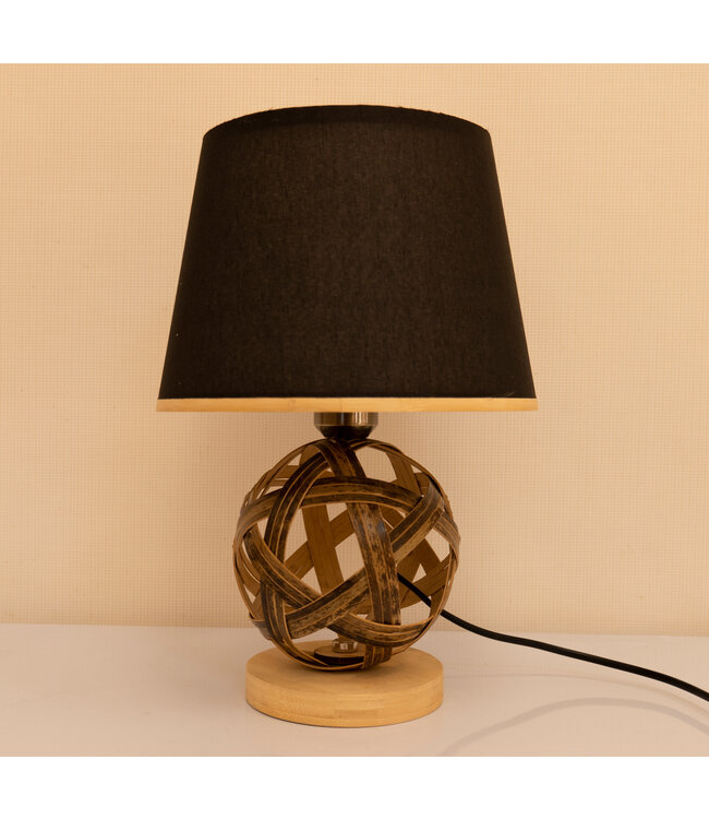 Lampe de Table en Bambou Braun Fait Main - Lyle D24xH36cm