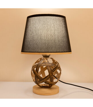 Fine Asianliving Lampe de Table en Bambou Braun Fait Main - Lyle D24xH36cm
