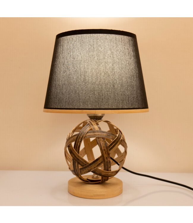Bamboo Table Lamp Brown Handmade - Lyle D24xH36cm