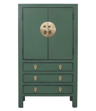 Fine Asianliving Armoire Chinoise Verte Sapin L63xP38xH110cm