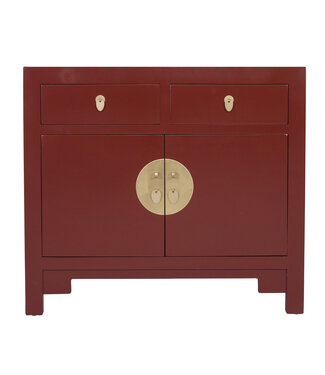 Fine Asianliving Armoire Chinoise Rouge Écarlate - Orientique Collection L90xP40xH80cm