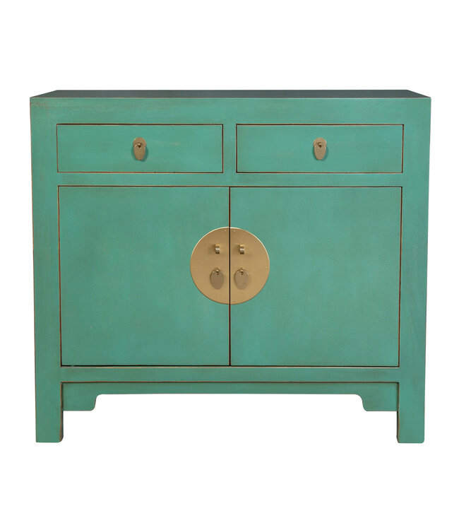 PREORDER WEEK 19 Chinese Cabinet Dusty Turquoise - Orientique Collection W90xD40xH80cm