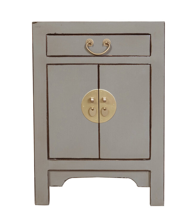 Chinese Bedside Table Olive Grey - Orientique Collection W42xD35xH60cm