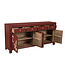 Credenza Cinese Scarlet Rosso Dipinto a Mano - Orientique Collezione L180xP40xA85cm