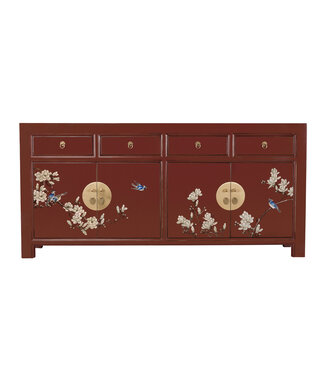 Fine Asianliving Chinese Sideboard Scarlet Rouge Hand-Painted - Orientique Collection W180xD40xH85cm