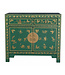 Armoire Chinoise Vert Sapin Papillons Peint à la Main - Orientique Collection L90xP40xH80cm