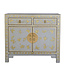 Chinese Cabinet Pastel Grey Butterflies Hand-Painted - Orientique Collection W90xD40xH80cm