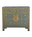 Chinese Cabinet Olive Grey Butterflies Hand-Painted - Orientique Collection W90xD40xH80cm