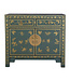 Fine Asianliving Armoire Chinoise Arctuc Bleu Gris Papillons Peint à la Main - Orientique Collection L90xP40xH80cm