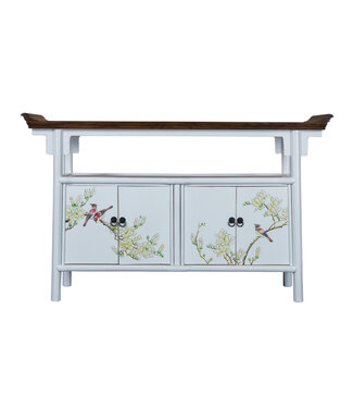 Fine Asianliving Chinese Sideboard Handpainted White Tibetan Inspired W143xD37xH87cm