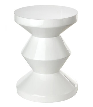 Fine Asianliving Keramik Hocker Weiß Handgefertigt - Nova D33xH46cm