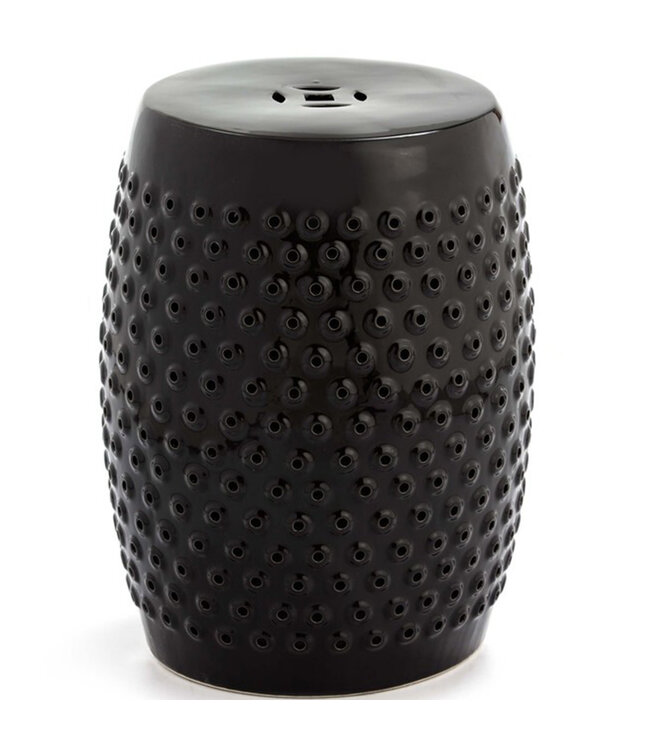 Tabouret Céramique Noir Dots Fait Main D33xH46cm