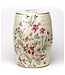 Keramik Hocker Beige Blumen Handgefertigt - Eirin D30xH45cm