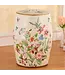 Keramik Hocker Beige Blumen Handgefertigt - Eirin D30xH45cm