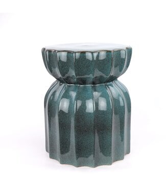 Fine Asianliving Keramische Kruk Teal Handgemaakt - Feryn D33xH46cm