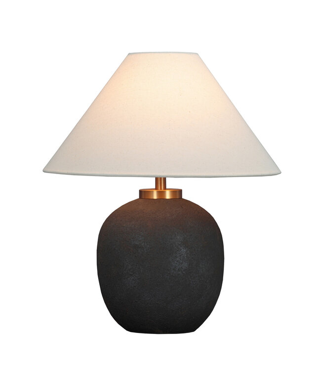 Chinese Table Lamp Porcelain with Lampshade Black Handmade D41xH48cm