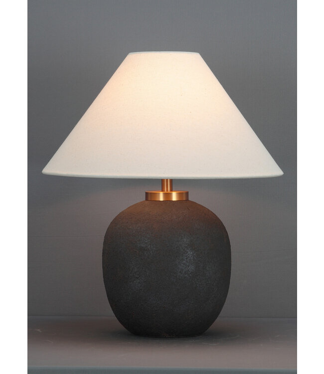 Chinese Tafellamp Porselein Zwart Handgemaakt D41xH48cm