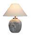 Chinese Table Lamp Porcelain with Lampshade Grey Relief Handmade D41xH48cm