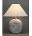 Chinese Table Lamp Porcelain with Lampshade Grey Relief Handmade D41xH48cm