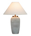 Chinese Table Lamp Porcelain with Lampshade Grey Relief Handmade D41xH54cm